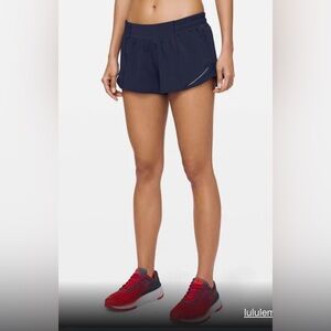Lululemon 4in Low Rise Navy Hotty Hot Short